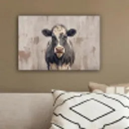 Koe - Portret - Dieren - Modern canvas 2cm klein -sfeer3