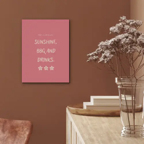 BBQ - Quote - Roze - Zomer PET vilt klein -sfeer4