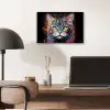 Kat - Graffiti - Dieren - Kleuren - Grijs aluminium wit klein -sfeer5