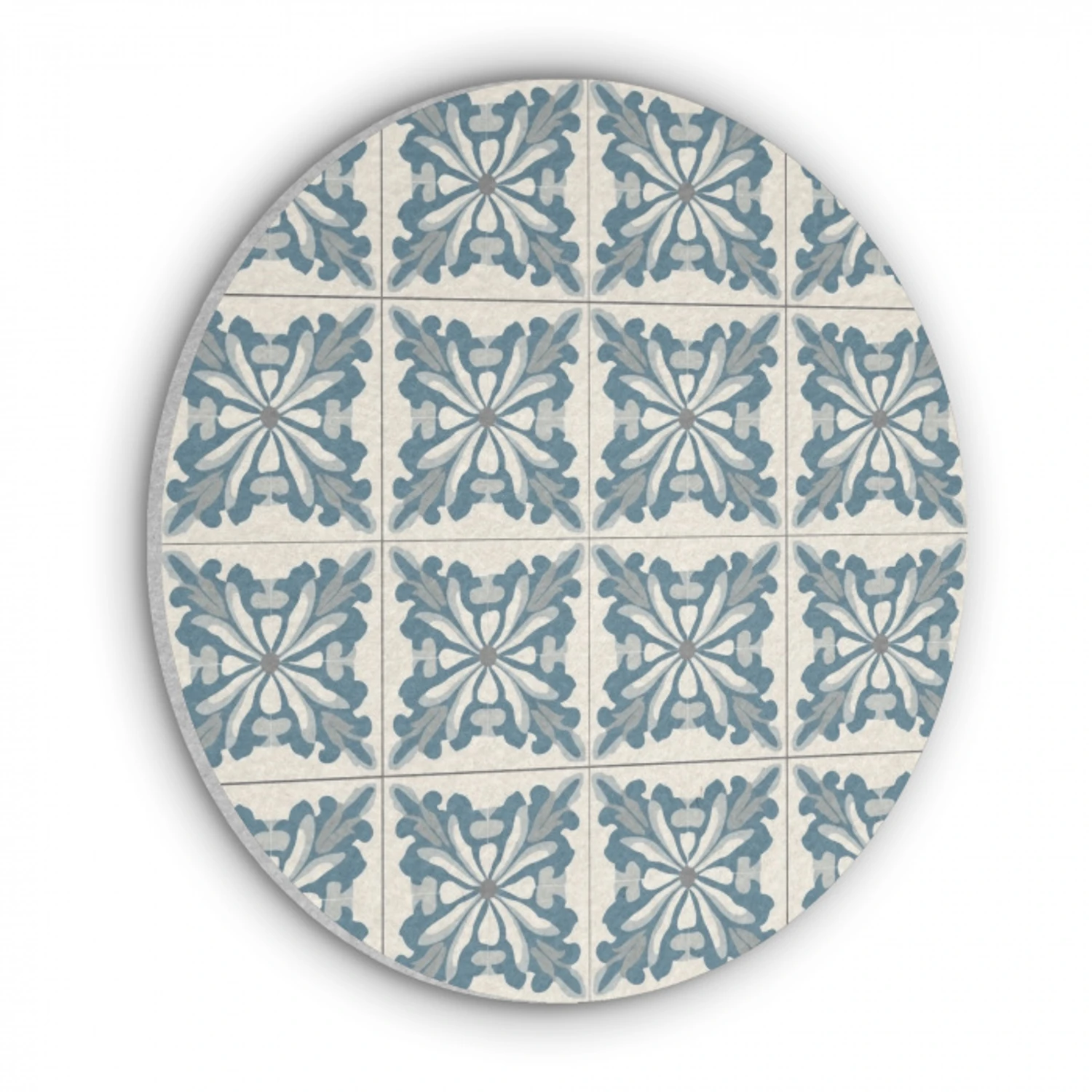 Dessin - Tegel - Blauw Akoestische PET Vilt - Rond klein 838 -3d