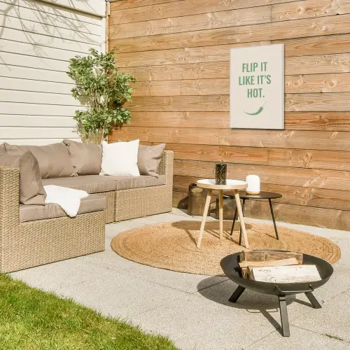 Groen - Quote - Zomer - Chilipeper Tuinposter op houten frame 2 cm dik klein -sfeer2