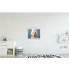 Hond - Badeend - Geel textielposter latten blank klein -kinderkamer