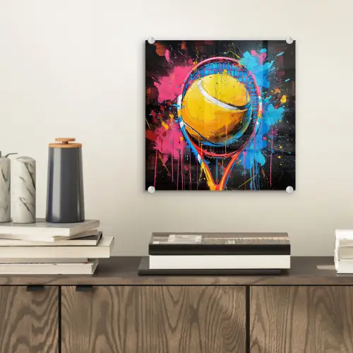 Graffiti - Tennis - Sport - Racket plexiglas 5mm klein -sfeer1