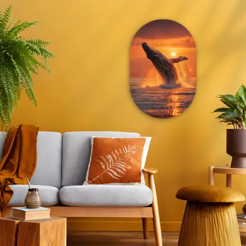 Walvis - Zon - Zee Wandcirkel Ovaal Forex klein -sfeer4