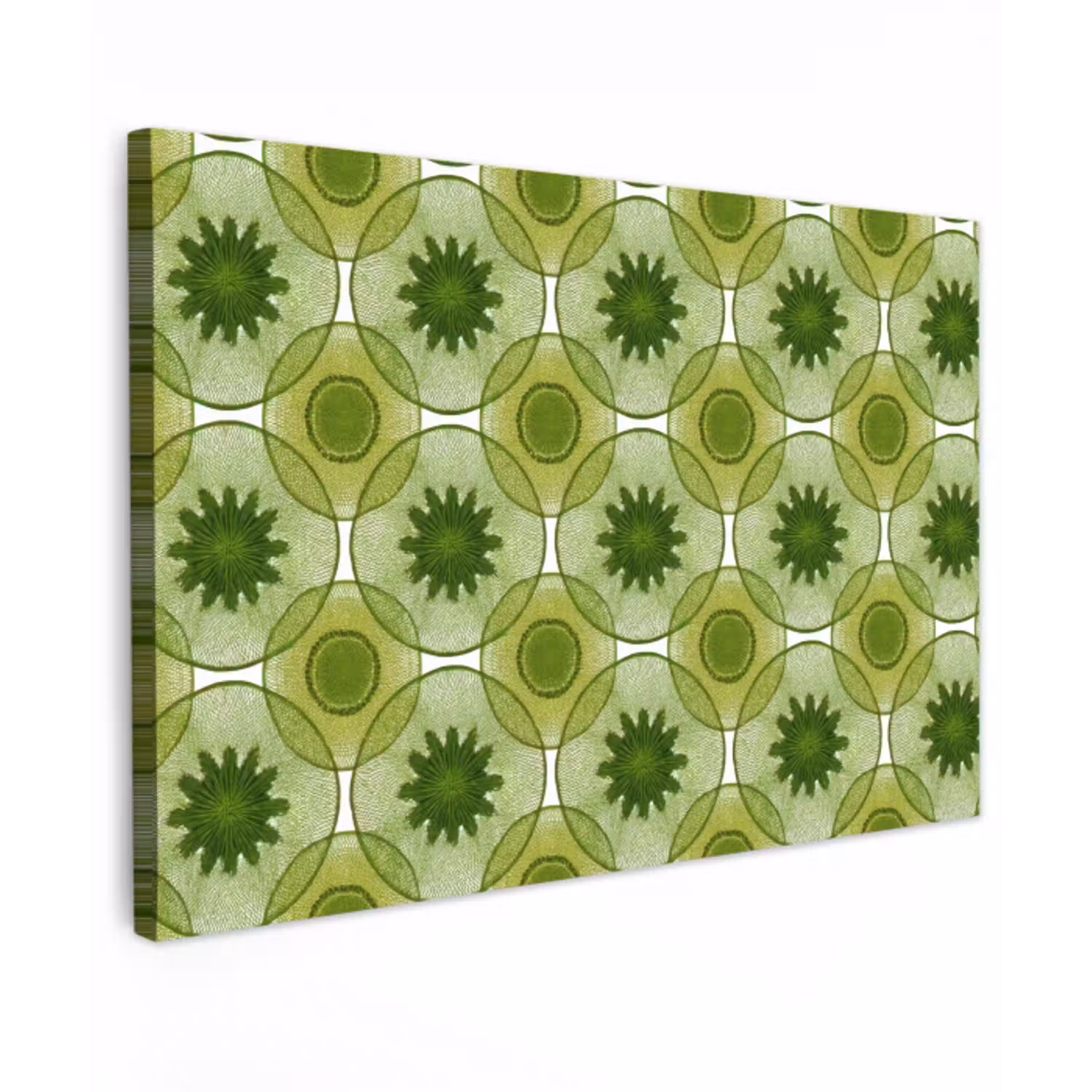 Cirkels - Patroon - Groen canvas 2cm klein 34 -z3d