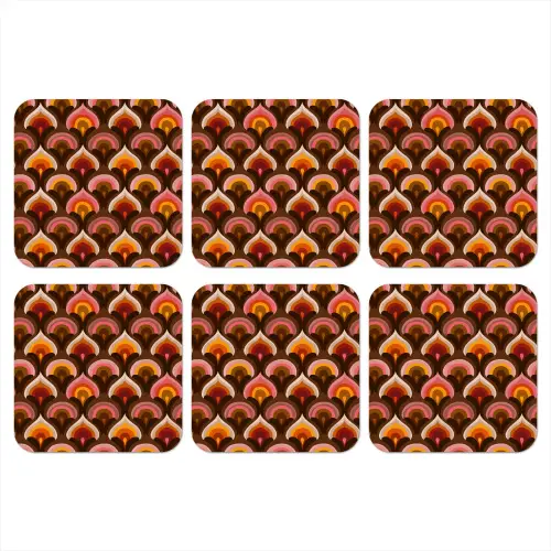 Patroon - Retro - Kleurrijk onderzetter kurk middel 366 -3d