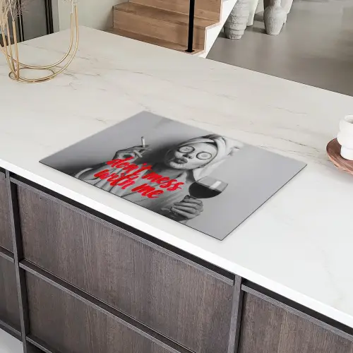 Don't mess with me - Wijn - Vrouw - Sigaret Inductie beschermer vinyl 3mm klein -sfeer8