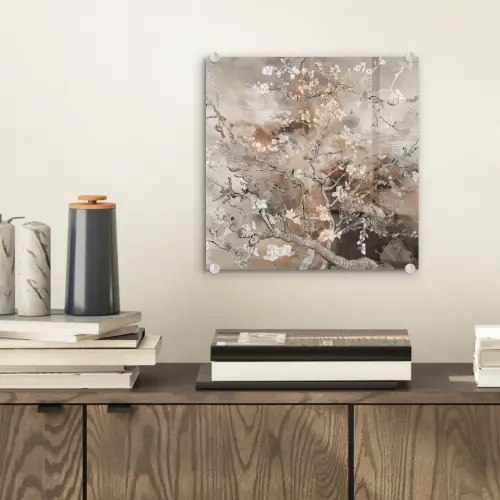 Amandelbloesem - Kunst - Van Gogh - Beige - Abstract plexiglas 5mm klein -sfeer1