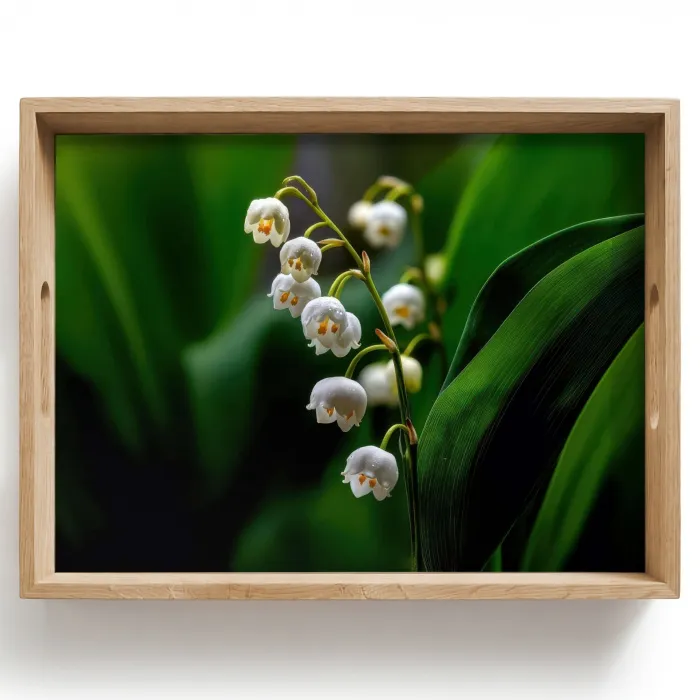Bloemen - Wit - Bladeren - Lelietjes Dienblad Rechthoek middel -z3d_shopping