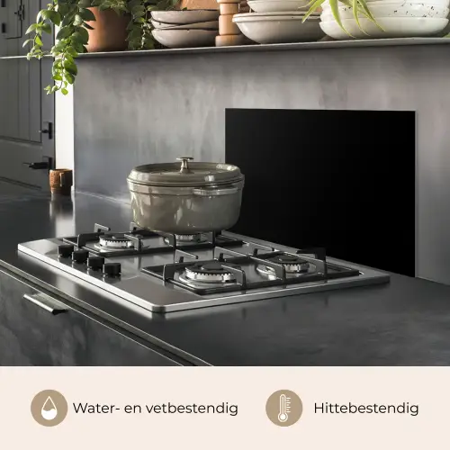 Zwart - Effen kleur keuken achterwand spatscherm klein 900 -usp_NL