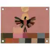 Illustratie - Vogel - Vlakken - Kleurrijk tuinposter los doek klein -3d