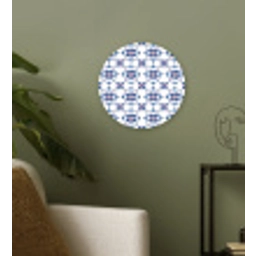 Modern - Patroon - Blauw - Roze Wandcirkel kunststof plaat 5mm dik klein 188 -sfeer3