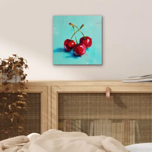 Kersen - Rood - Drie - Geverfd aluminium wit klein -sfeer3