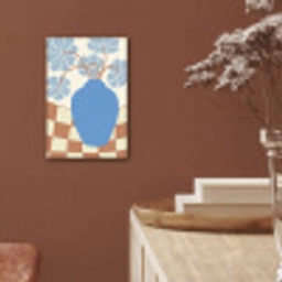Bloemen - Pot - Blauw - Abstracte kunst aluminium wit klein -sfeer4