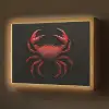 Krab - Rood - Vissen - Schaaldieren Light Box met batterij (Wandlamp) middel -z3d_website