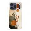 Vormen - Rond - Bladeren - Beige Telefoonhoesje iPhone 17 Pro klein -3d