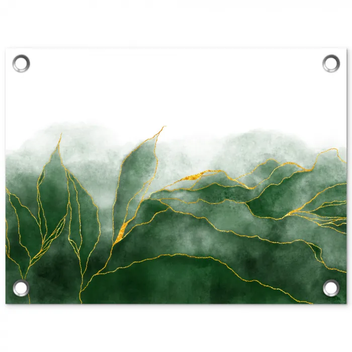 Marmer - Groen - Luxe - Goud - Marmerlook tuinposter los doek klein -3d