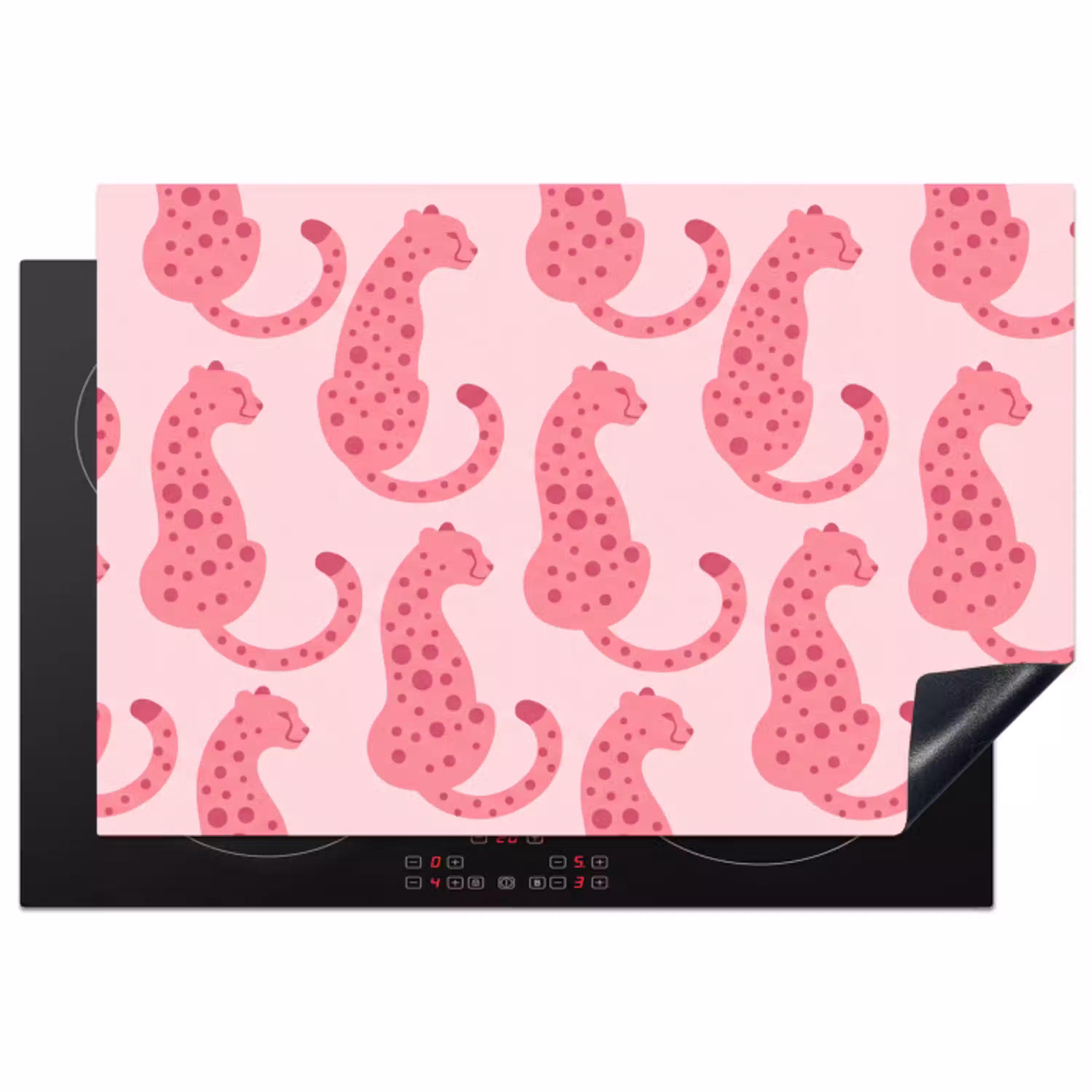 Kat - Gevlekt - Dieren - Patroon - Roze Inductie beschermer vinyl 3mm klein -3d