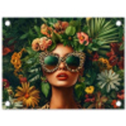 Vrouw - Panterprint - Jungle - Natuur - Luxe tuinposter los doek klein -3d
