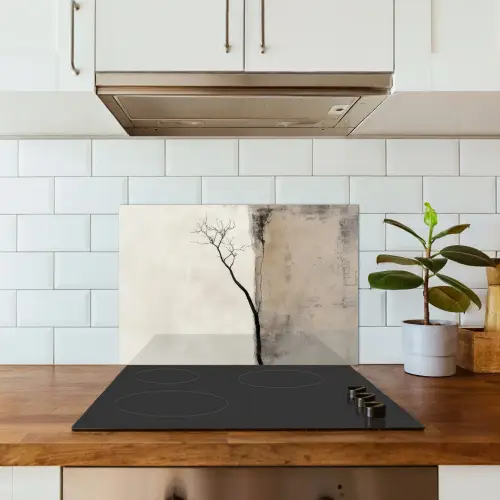 Wabi sabi - Plant - Beige keuken achterwand spatscherm klein -sfeer2