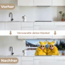 Vrouwen - Bananen - Geel keuken achterwand 2 middel -voor-na_DE