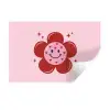 Bloem - Roze - Hartjes Muursticker klein -3d