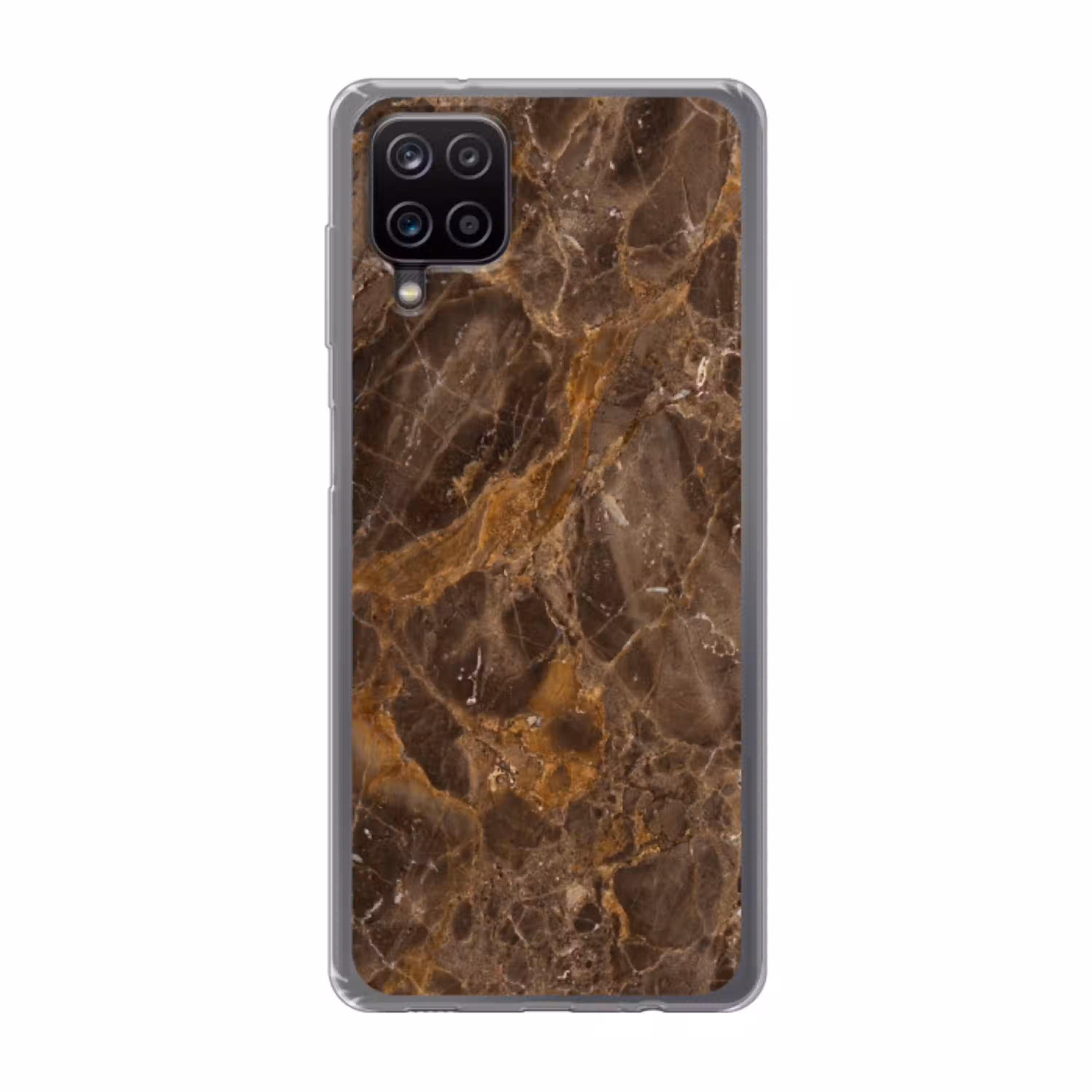 Marmer - Patroon - Natuur - Bruin - Goud Telefoonhoesje Samsung Galaxy A12 klein -3d