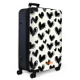 Hartjes - Patroon - Zwart NBS - Large koffer - Volwassenen Unisex groot -product1