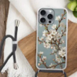 Botanisch - Stilleven - Blauw Hoesje iPhone 16 Pro Max met koord klein -sfeer4