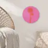 Palmbomen - Modern - Roze Akoestische PET Vilt - Rond klein -sfeer4