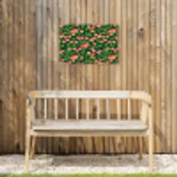 Groen - Rode - Kersen - Bladeren Tuinposter op houten frame 2 cm dik klein 845 -sfeer4