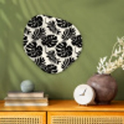 Modern - Monstera - Zwart Wandcirkel Organisch Forex 3mm klein 629 -sfeer2