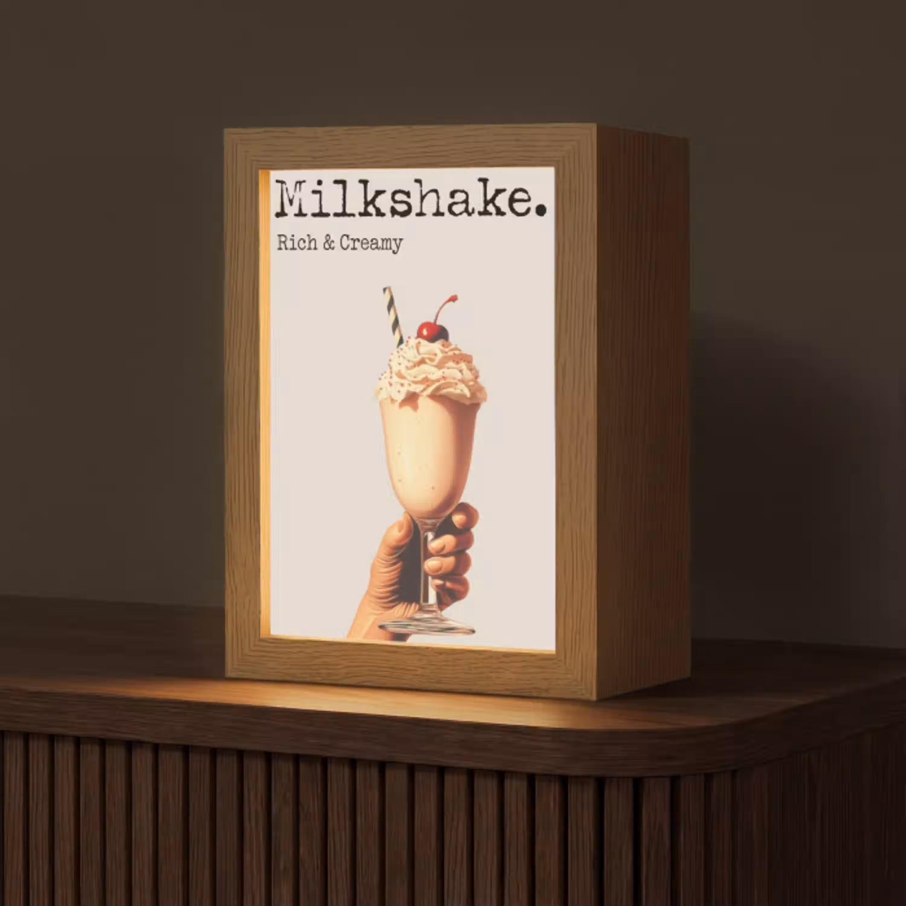 Milkshake - Kers - Rietje Light Box met kabel (Tafellamp) klein -z3d_website