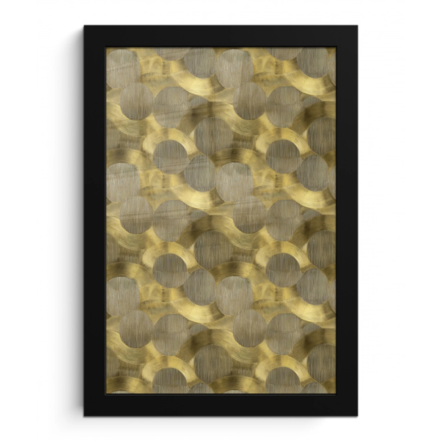 Modern - Geometrisch - Goud fotolijst zwart zonder passe partout klein 224 -3d