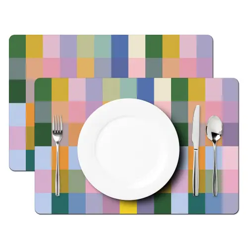 Blokken - Vierkant - Patroon - Gekleurd Placemat vinyl groot -zzsfeer2_Kitchenyeah-website