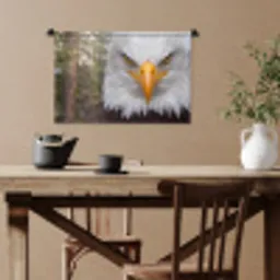 Amerikaans - Zeearend - Portret - Geel Wandkleed katoen klein -sfeer6