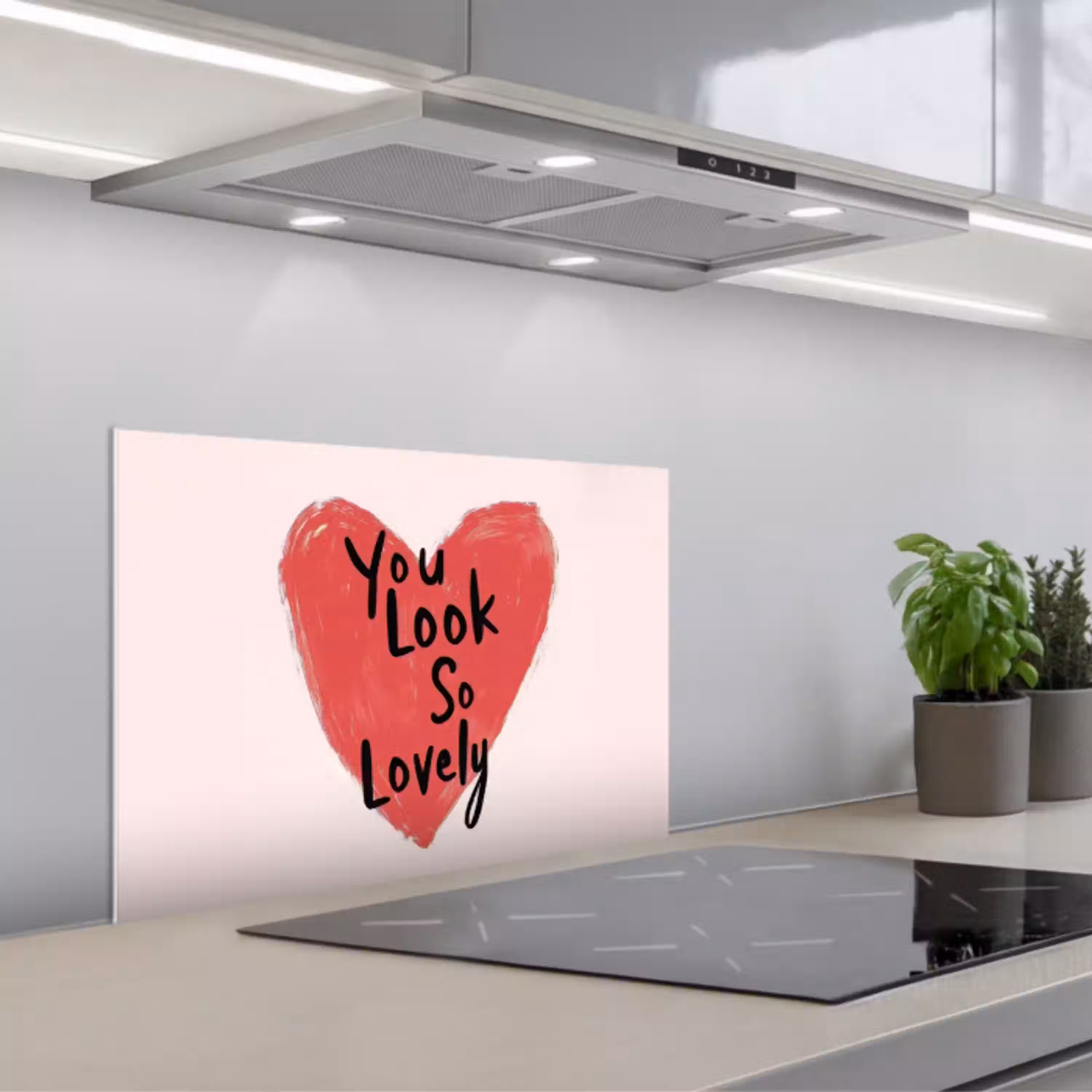 Hart - Rood - Valentijn keuken achterwand spatscherm klein -3d_schuin