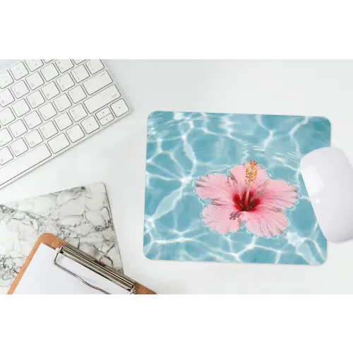 Hibiscus - Water - Roze muismat rubber klein -witbureau