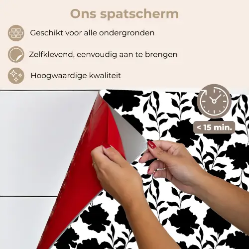Bloemen -  Patroon - Decoratief keuken achterwand spatscherm klein 900 -spatscherm_NL