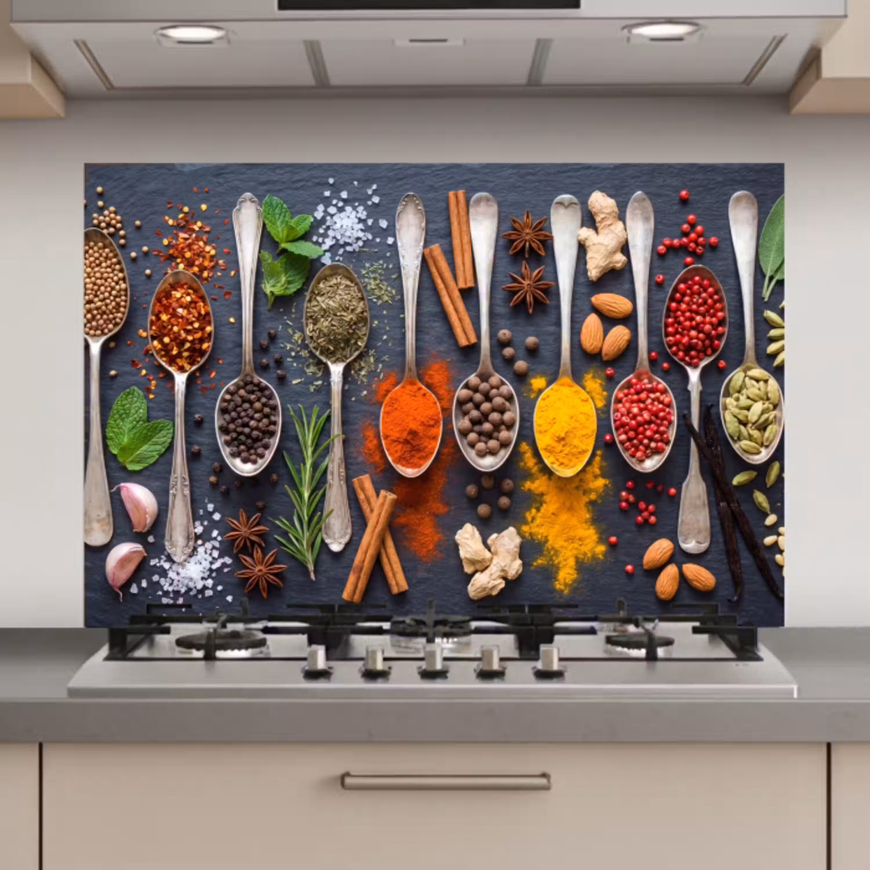 Kruiden - Lepels - Culinair - Kleurrijk - Sfeervol keuken achterwand spatscherm klein -3d_website