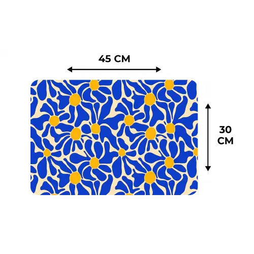 Abstract - Bloem - Blauw Placemat vinyl groot 368 -specs