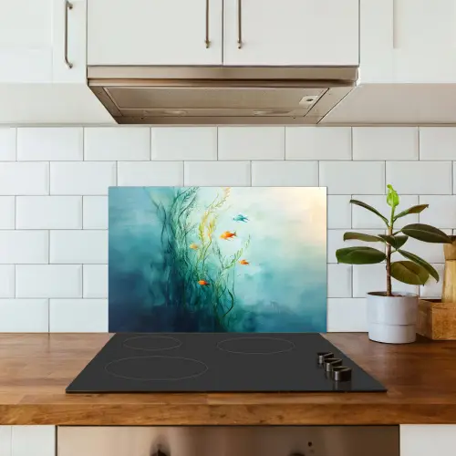 Waterplanten - Vissen - Kleurrijk - Water keuken achterwand spatscherm klein -sfeer2