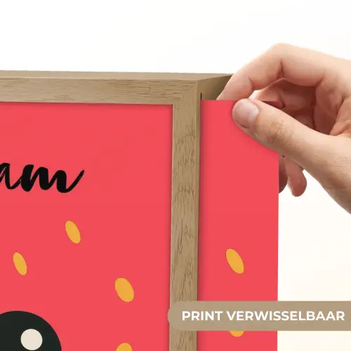 Aardbei - Gezichtje - Rood Light Box met batterij (Wandlamp kind) middel -USP_websiteprintNL