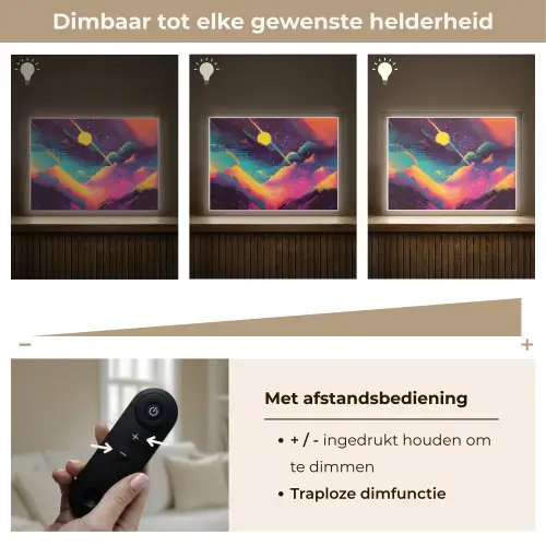Sterren - Bergen - Kleurrijk Light Box met batterij (Wandlamp) middel -USP_dimbaarNL