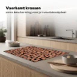 Houtblokken - Textuur - Patroon - Bruin - Rustiek Inductie beschermer vinyl 3mm klein -sfeer1