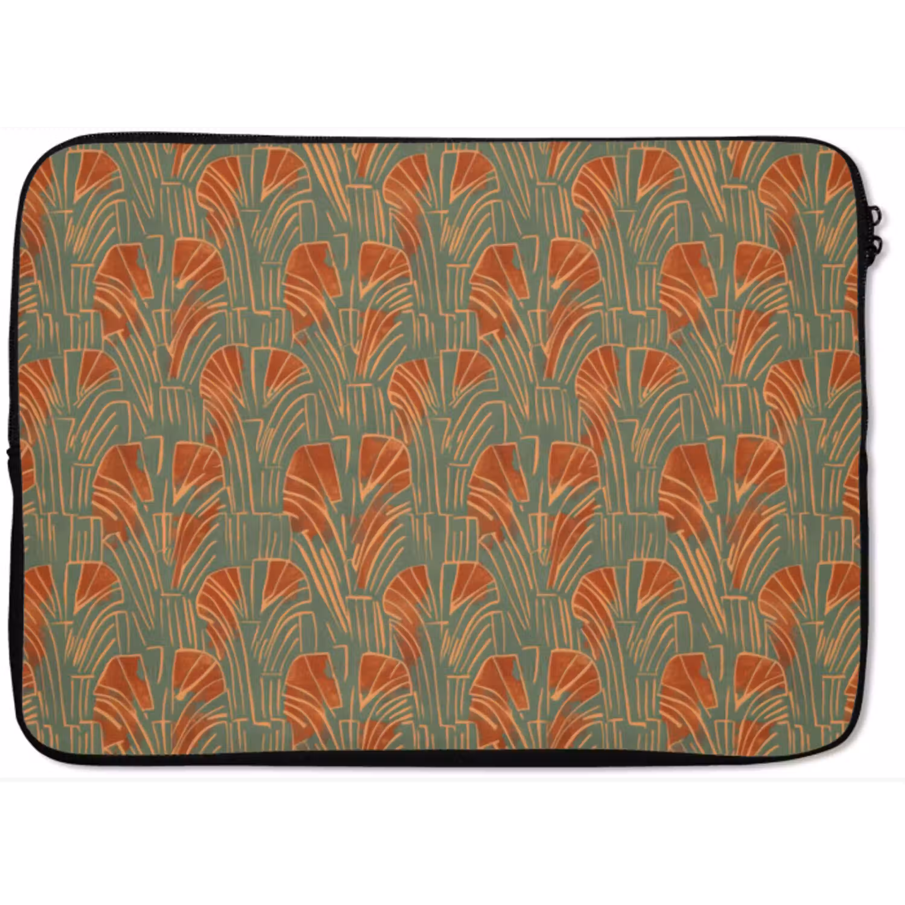 Groen - Terracotta - Deco - Waaiers laptophoes neopreen klein 279 -zkaufland3dotto