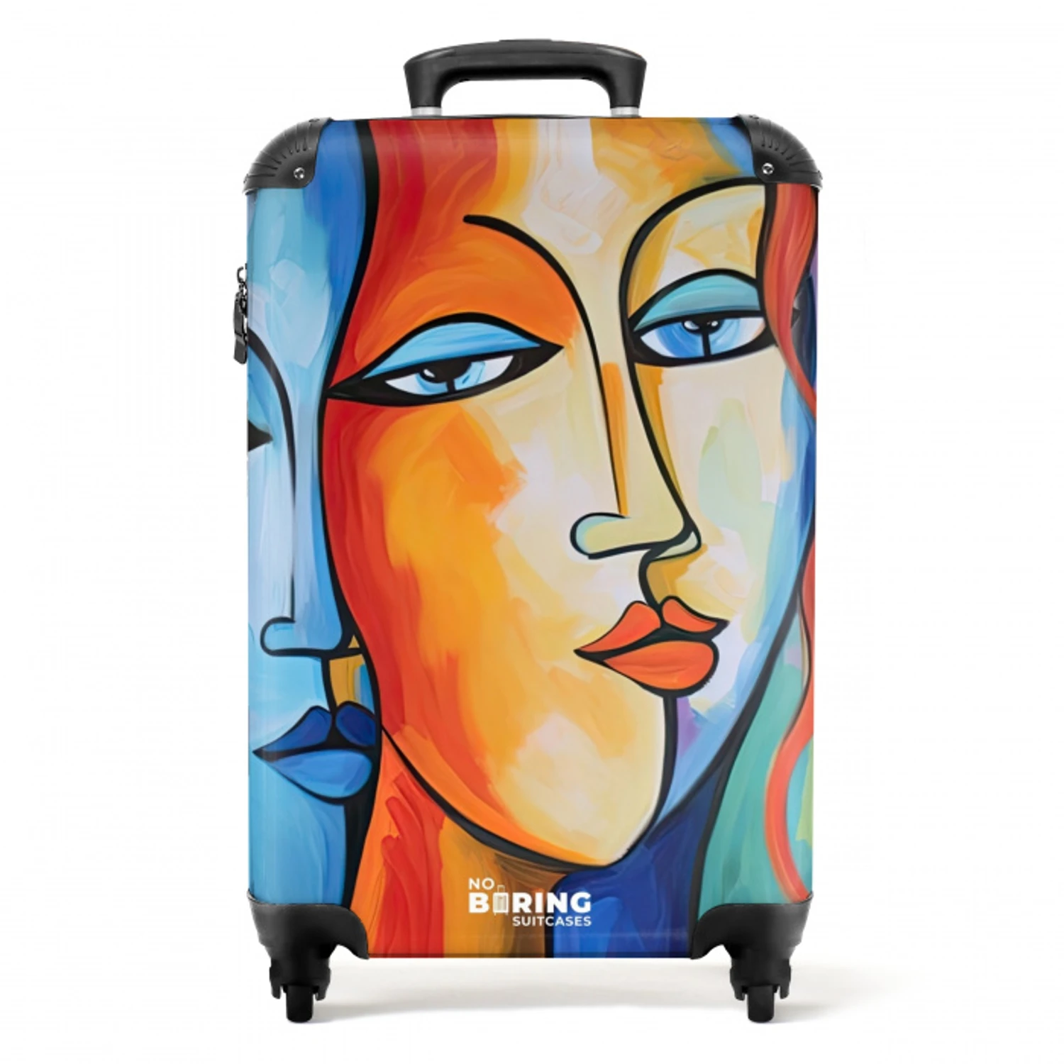 Hoofd - Olieverf - Schilderij - Kleurrijk NBS - Handbagage koffer - Unisex middel -productfoto_recht