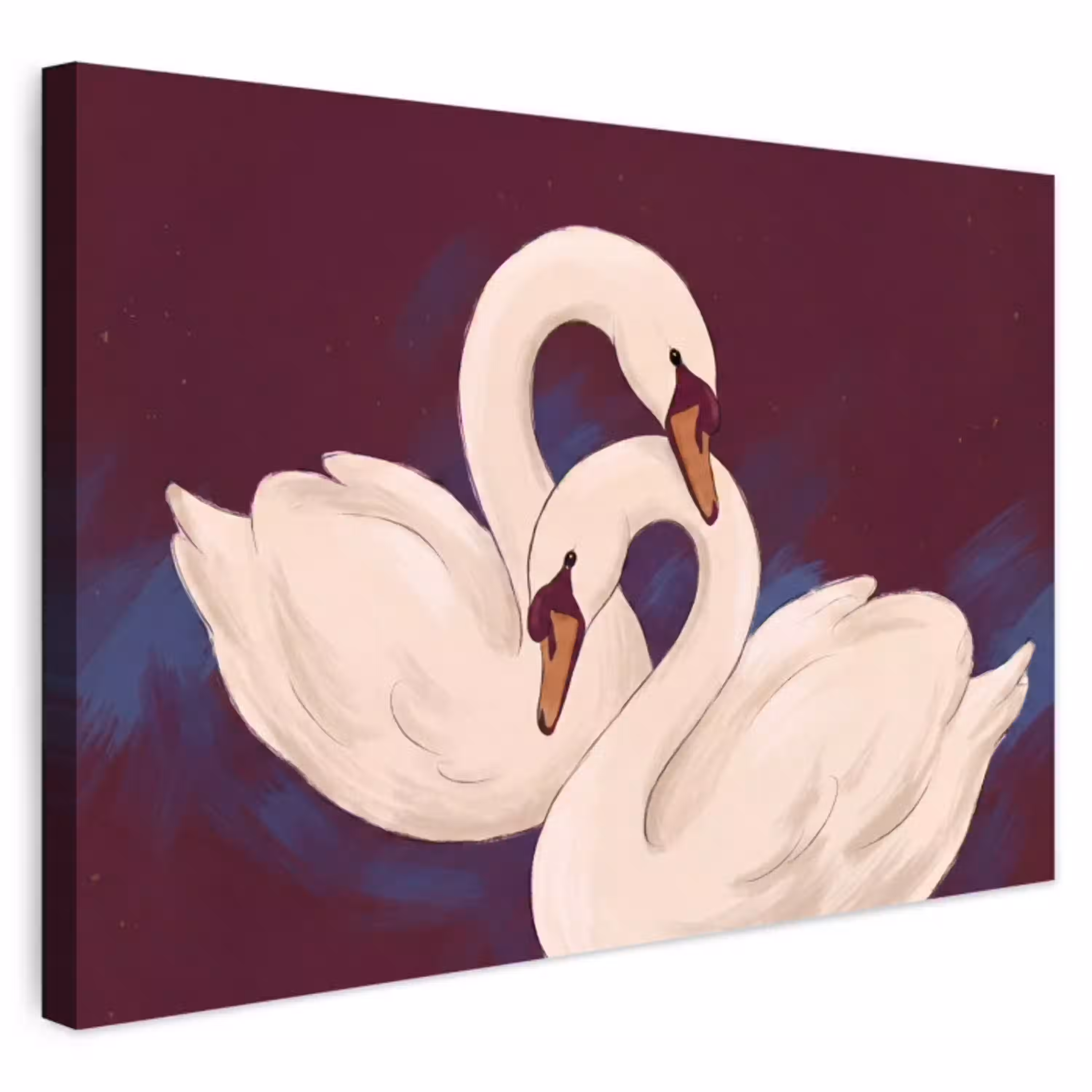 Vogel - Koppel - Liefde - Abstract - Wit Tuinposter op houten frame 2 cm dik klein -3d