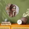 Vrouw - Verflook - Portret - Modern Wandcirkel Organisch Forex 3mm klein -sfeer2