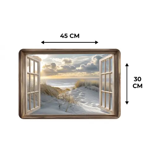 Doorkijk - Strand - Duinen - Zee - Natuur Placemat vinyl groot -specs